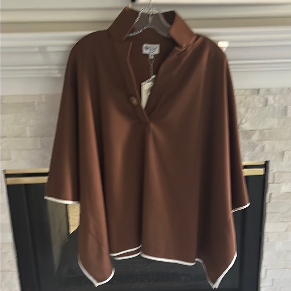 Brown Cape with White Trim
